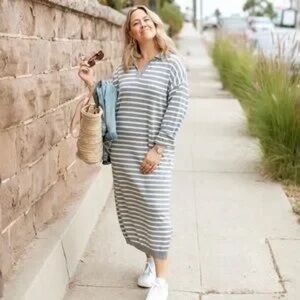 Striped Knit Maxi Dress